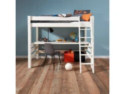 Ombouwbed / Hoogslaper Met Bureau BED4LIFE - Wit Wit -Lifetime || ESSENZA || Zuiver Winkel 13079 deba meubelen slaapkamer richter young design bed4life