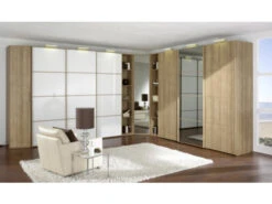 Staud Schuifdeurkast SINFONIE PLUS - Alpinewit/sonoma Eik Glas -Lifetime || ESSENZA || Zuiver Winkel 1731 deba meubelen slaapkamer staud sinfonie plus