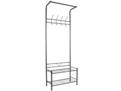 PRESENT TIME Schoenenrek Met Kapstok Zwart