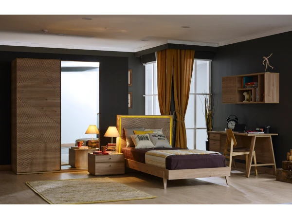 Bed 90 Cm ORIGAMI Hout 4 Bed 90 Cm ORIGAMI Hout - Afbeelding 2