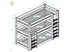 3-Persoons Stapelbed Incl. Rollattenbodem TRIO - Wit Wit -Lifetime || ESSENZA || Zuiver Winkel 19161 deba meubelen slaapkamer richter young design trio
