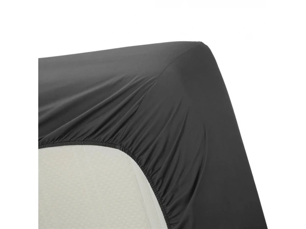 Hoeslaken PERCALE - Antraciet Grijs 4 Hoeslaken PERCALE - Antraciet Grijs - Afbeelding 2