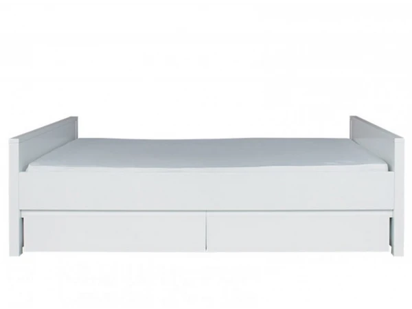 Bed BOBBY Met Laag Hoofdbord - Wit Wit 7 Bed BOBBY Met Laag Hoofdbord - Wit Wit - Afbeelding 5