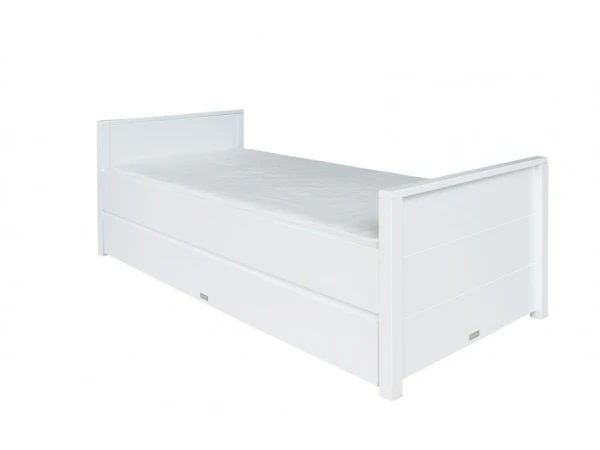 Bed BOBBY Met Laag Hoofdbord - Wit Wit 6 Bed BOBBY Met Laag Hoofdbord - Wit Wit - Afbeelding 4