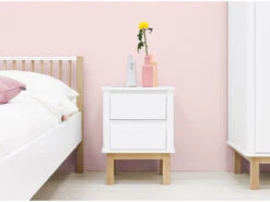 Nachttafel MIKA - Wit/eiken Wit -Lifetime || ESSENZA || Zuiver Winkel bopita mika 59429