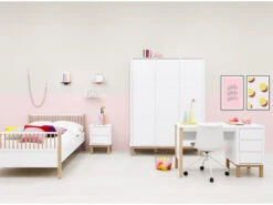 Nachttafel MIKA - Wit/eiken Wit -Lifetime || ESSENZA || Zuiver Winkel bopita mika 59430