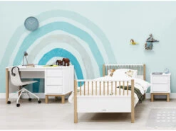 Bureau MIKA - Wit/eiken Wit -Lifetime || ESSENZA || Zuiver Winkel bopita mika 59433