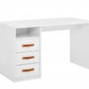 Bureau - Wit Met Lederen Grepen Wit