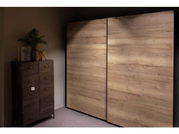 Kleerkast SLIDE - Wilde Eik/zwart Hout 4 Kleerkast SLIDE - Wilde Eik/zwart Hout - Afbeelding 2