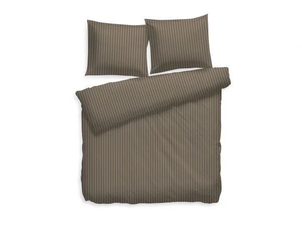 Dekbedovertrek UNI STRIPE - Taupe Grey Bruin 3 Dekbedovertrek UNI STRIPE - Taupe Grey Bruin