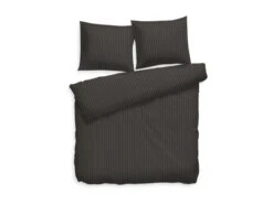 Dekbedovertrek UNI STRIPE - Dark Gull Grey Grijs