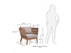 Loungestoel BELLENY - Eucalyptus Hout -Lifetime || ESSENZA || Zuiver Winkel kave home belleny 42261