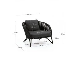 Loungestoel BRANZIE - Zwart Zwart 19 Loungestoel BRANZIE - Zwart Zwart -Lifetime || ESSENZA || Zuiver Winkel kave home branzie 55122