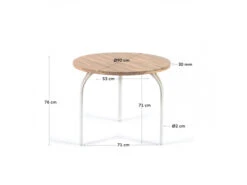 Ronde Tuintafel CAILIN - Massief Acacia/wit Hout -Lifetime || ESSENZA || Zuiver Winkel kave home cailin 55838