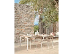 Tuintafel CAILIN - Massief Acaciahout/wit Hout -Lifetime || ESSENZA || Zuiver Winkel kave home cailin 55880