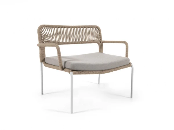 Loungestoel CAILIN - Beige/wit Beige 3 Loungestoel CAILIN - Beige/wit Beige