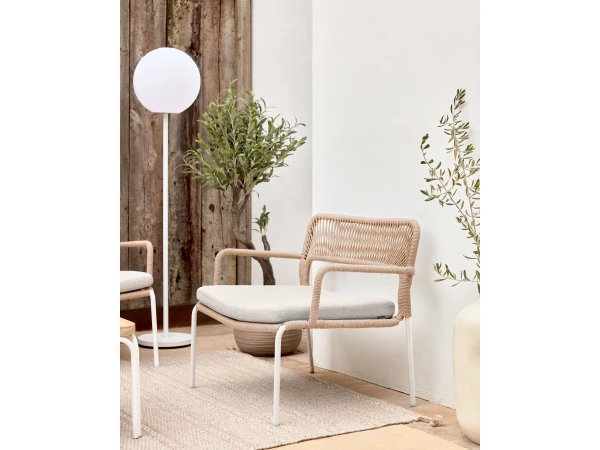 Loungestoel CAILIN - Beige/wit Beige 5 Loungestoel CAILIN - Beige/wit Beige - Afbeelding 3