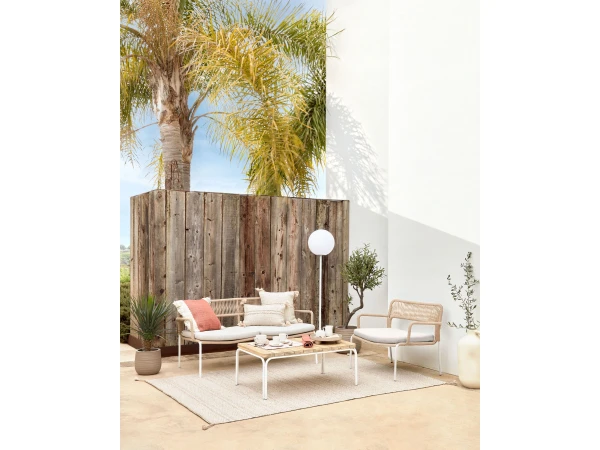 Loungestoel CAILIN - Beige/wit Beige 4 Loungestoel CAILIN - Beige/wit Beige - Afbeelding 2