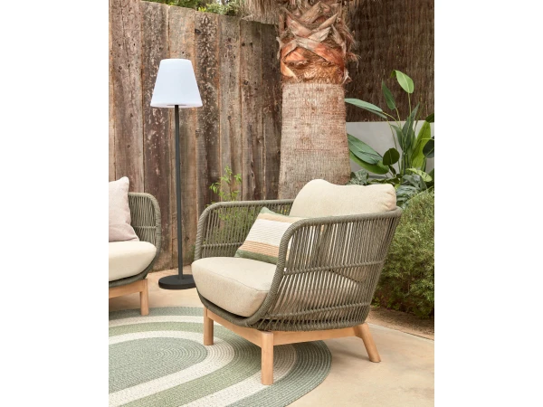 Loungestoel CATALINA - Mosgroen/acaciahout Groen 4 Loungestoel CATALINA - Mosgroen/acaciahout Groen - Afbeelding 2