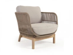 Loungestoel CATALINA - Beige/acaciahout Beige