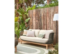 3-zit Loungebank CATALINA - Mosgroen/acaciahout Groen -Lifetime || ESSENZA || Zuiver Winkel kave home catalina 56121