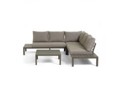 Loungeset DUKE - Bruin Aluminium Bruin -Lifetime || ESSENZA || Zuiver Winkel kave home duka 42510