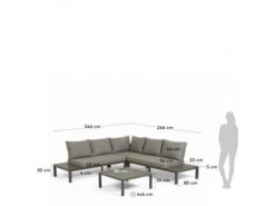 Loungeset DUKE - Bruin Aluminium Bruin -Lifetime || ESSENZA || Zuiver Winkel kave home duka 42518