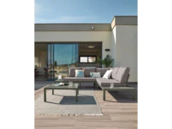 Loungeset DUKE - Bruin Aluminium Bruin -Lifetime || ESSENZA || Zuiver Winkel kave home duka 42520