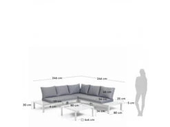 Loungeset Duke - Wit Aluminium Wit -Lifetime || ESSENZA || Zuiver Winkel kave home duka 42534