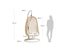 Hangstoel EKATARINA - Lichtgrijs/rotan Lichtgrijs -Lifetime || ESSENZA || Zuiver Winkel kave home ekaterina 42613