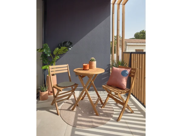 Tuinset Opvouwbaar ELISIA - Acacia Hout 4 Tuinset Opvouwbaar ELISIA - Acacia Hout - Afbeelding 2