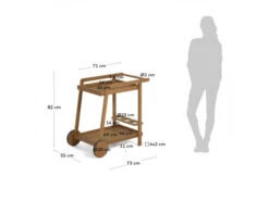 Serveertafel FELISA - Acaciahout Hout -Lifetime || ESSENZA || Zuiver Winkel kave home felisa 42270