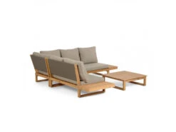 Loungeset FLAVIINA - Acacia Hout -Lifetime || ESSENZA || Zuiver Winkel kave home flaviina 42274