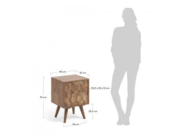 Nachtkastje Khaleesi - Acacia Hout 6 Nachtkastje Khaleesi - Acacia Hout - Afbeelding 4