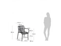 Tuinstoel ISABELLINI - Zwart Zwart -Lifetime || ESSENZA || Zuiver Winkel kave home isabellini 42459