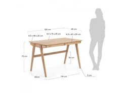 Bureau JULIA - Natural Hout -Lifetime || ESSENZA || Zuiver Winkel kave home jakes 31741