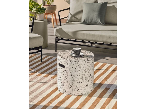 Bijzettafel Voor Buiten JENELL - Wit Terrazzo Wit 4 Bijzettafel Voor Buiten JENELL - Wit Terrazzo Wit - Afbeelding 2