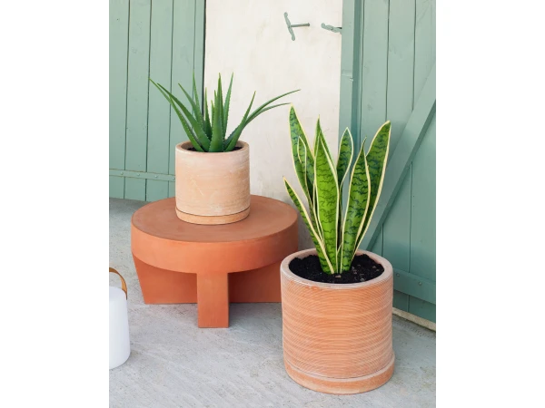 Set Van 2 Bloempotten Met Schotel KARLINA - Terracotta Bruin 4 Set Van 2 Bloempotten Met Schotel KARLINA - Terracotta Bruin - Afbeelding 2