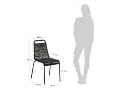 Tuinstoel LAMBTON - Zwart Zwart -Lifetime || ESSENZA || Zuiver Winkel kave home lambton 42322