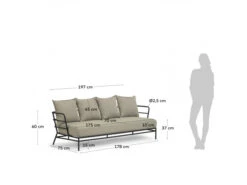 3-zit Loungebank MARELUZ - Zwart/beige Zwart -Lifetime || ESSENZA || Zuiver Winkel kave home mareluz 46575