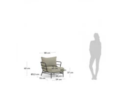 Loungestoel MARELUZ - Zwart/beige Zwart -Lifetime || ESSENZA || Zuiver Winkel kave home mareluz 46587