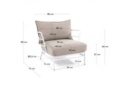 Loungestoel MARELUZ - Wit/beige Wit -Lifetime || ESSENZA || Zuiver Winkel kave home mareluz 55988