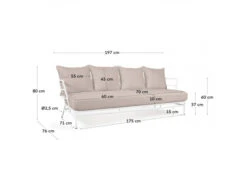 3-zit Loungebank MARELUZ - Wit/beige Wit -Lifetime || ESSENZA || Zuiver Winkel kave home mareluz 55996