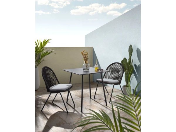 Tuintafel MATHIS - Zwart Zwart 4 Tuintafel MATHIS - Zwart Zwart - Afbeelding 2