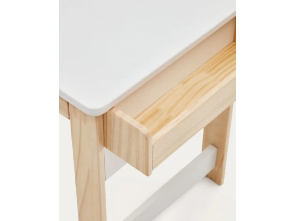 Bureau SERWA - Wit/Massief Dennenhout Hout 6 Bureau SERWA - Wit/Massief Dennenhout Hout - Afbeelding 4