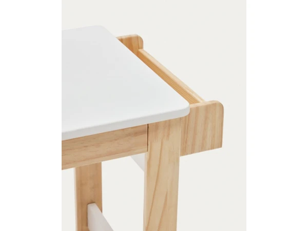 Bureau SERWA - Wit/Massief Dennenhout Hout 7 Bureau SERWA - Wit/Massief Dennenhout Hout - Afbeelding 5