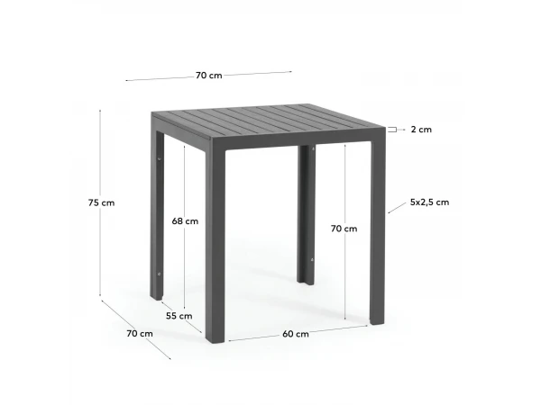 Tuintafel SIRLEY - Zwart Zwart 9 Tuintafel SIRLEY - Zwart Zwart - Afbeelding 7