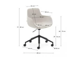 Bureaustoel TISSIANA - Beige Beige -Lifetime || ESSENZA || Zuiver Winkel kave home tissiana 70136