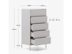 Commode VEDRANA - Wit Wit -Lifetime || ESSENZA || Zuiver Winkel kave home vedrana 72602