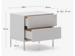 Nachttafel VEDRANA - Wit Wit -Lifetime || ESSENZA || Zuiver Winkel kave home vedrana 72679